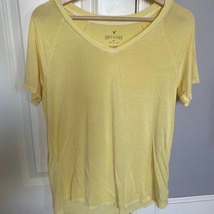 American Eagle yellow v-neck soft and sexy t-shirt